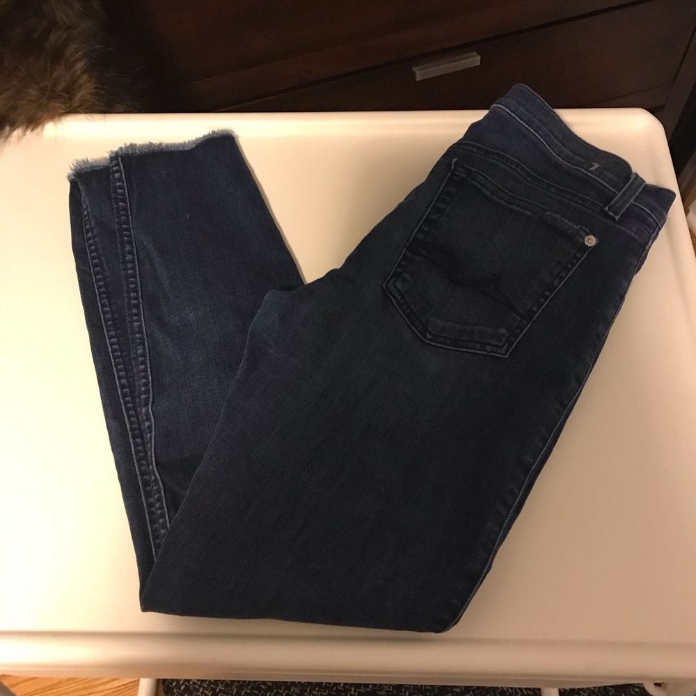 SEVEN FOR ALL MANKIND WOMENS SIZE 28 SLIM RAW CUT ANKLE LENGTH HEM